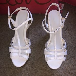 White Multi-strap Wedge Sandal